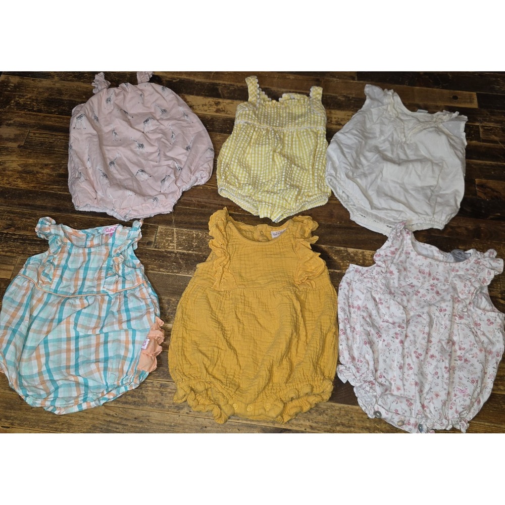 Baby Girl 3-6Mo Bubbles 5 pc Lot Rompers Pastels One Piece Jumpers Bundle